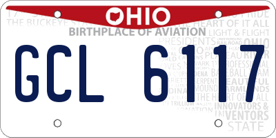 OH license plate GCL6117