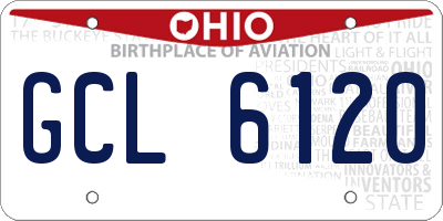 OH license plate GCL6120