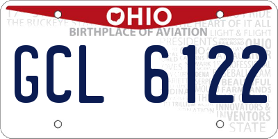 OH license plate GCL6122