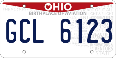 OH license plate GCL6123
