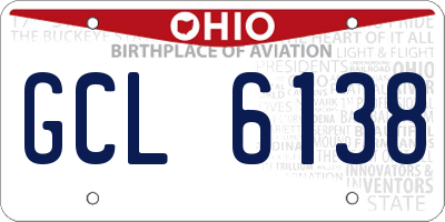OH license plate GCL6138