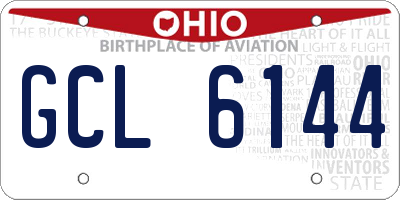 OH license plate GCL6144
