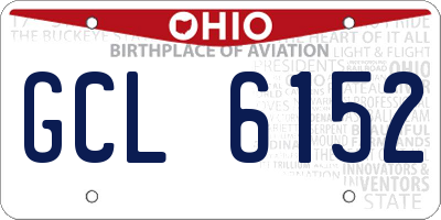 OH license plate GCL6152