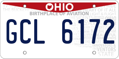 OH license plate GCL6172
