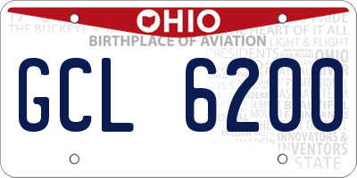 OH license plate GCL6200