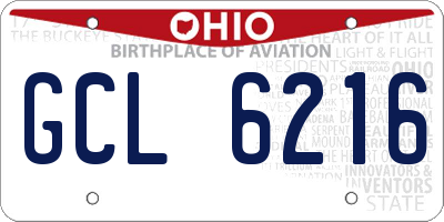 OH license plate GCL6216
