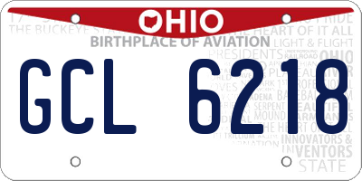 OH license plate GCL6218
