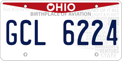 OH license plate GCL6224