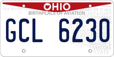 OH license plate GCL6230