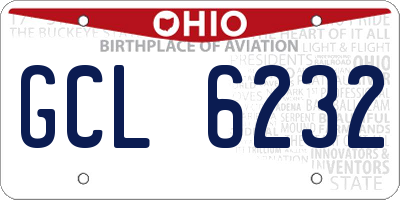 OH license plate GCL6232