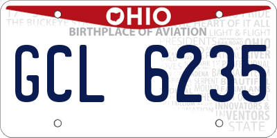 OH license plate GCL6235