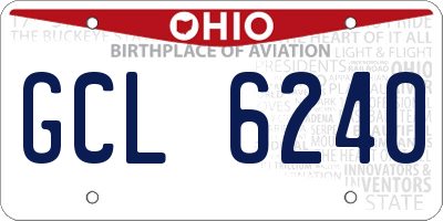 OH license plate GCL6240