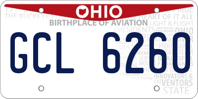 OH license plate GCL6260
