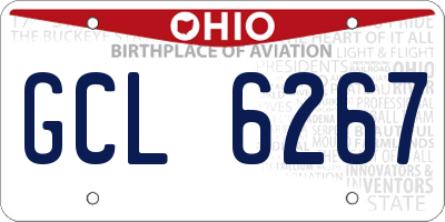 OH license plate GCL6267