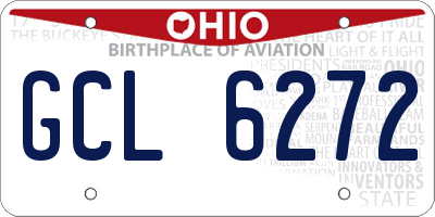 OH license plate GCL6272