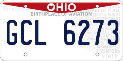 OH license plate GCL6273