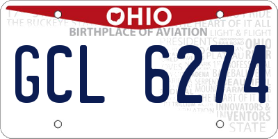 OH license plate GCL6274