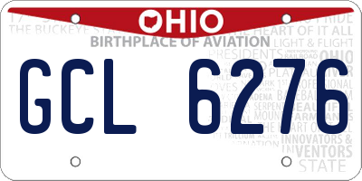 OH license plate GCL6276
