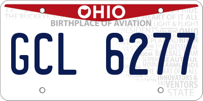 OH license plate GCL6277