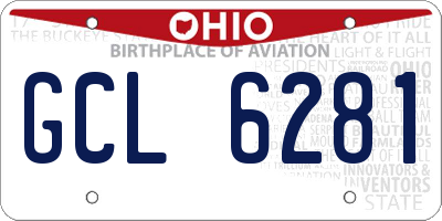 OH license plate GCL6281