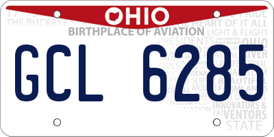 OH license plate GCL6285