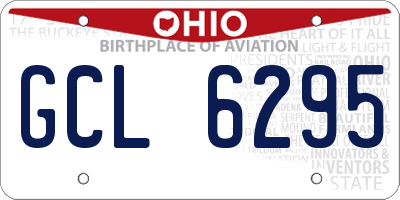 OH license plate GCL6295