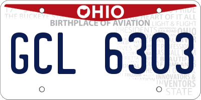 OH license plate GCL6303