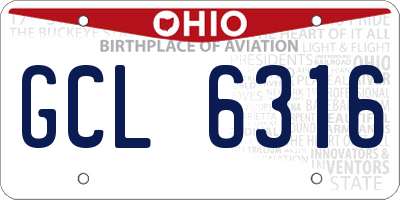 OH license plate GCL6316