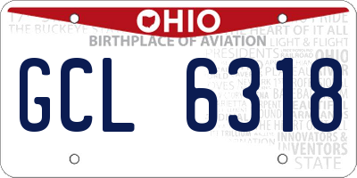 OH license plate GCL6318