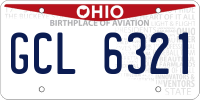 OH license plate GCL6321