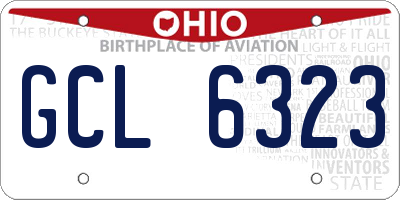 OH license plate GCL6323