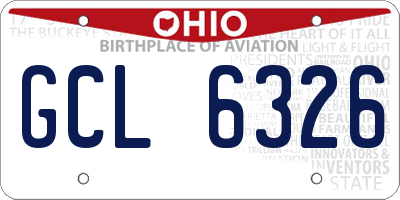 OH license plate GCL6326