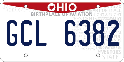 OH license plate GCL6382