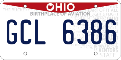 OH license plate GCL6386