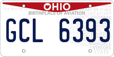 OH license plate GCL6393