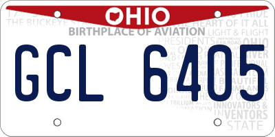 OH license plate GCL6405