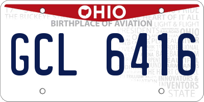OH license plate GCL6416