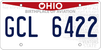 OH license plate GCL6422