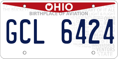 OH license plate GCL6424