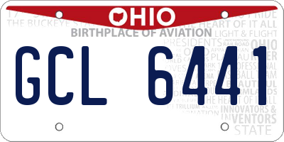OH license plate GCL6441