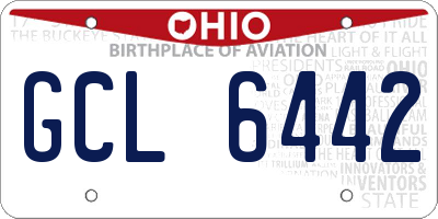 OH license plate GCL6442