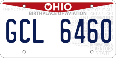 OH license plate GCL6460