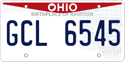 OH license plate GCL6545