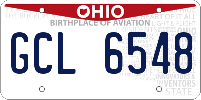 OH license plate GCL6548