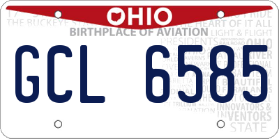OH license plate GCL6585
