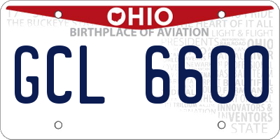 OH license plate GCL6600
