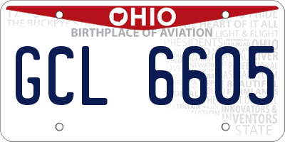 OH license plate GCL6605