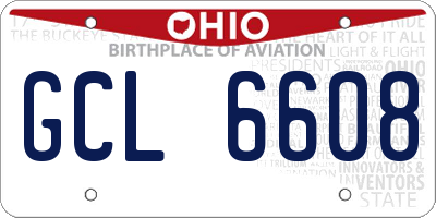 OH license plate GCL6608