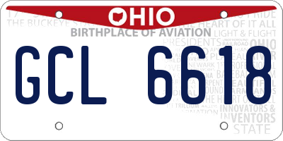 OH license plate GCL6618