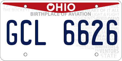 OH license plate GCL6626